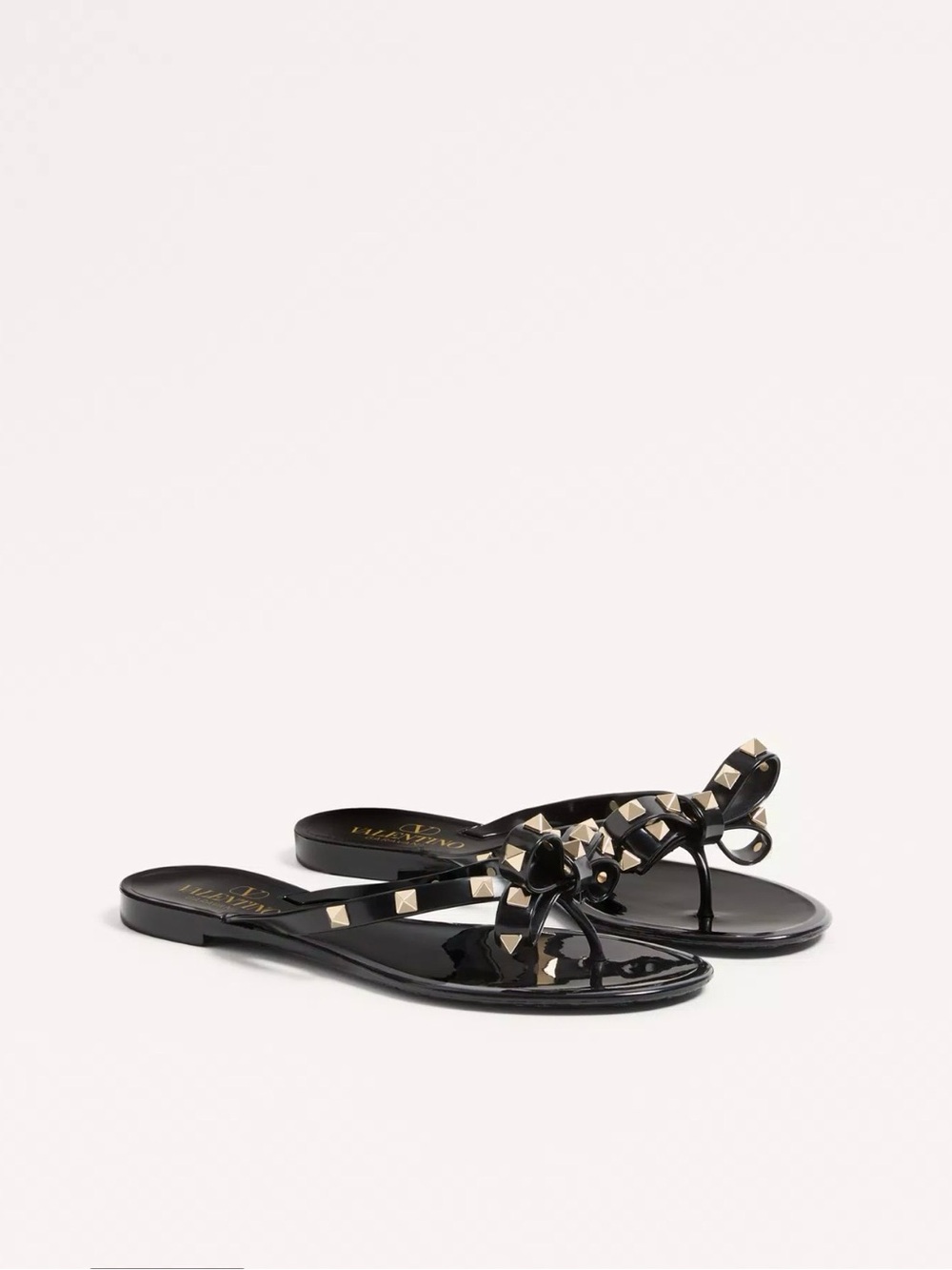 Valentino Studded Bow Thong Sandals